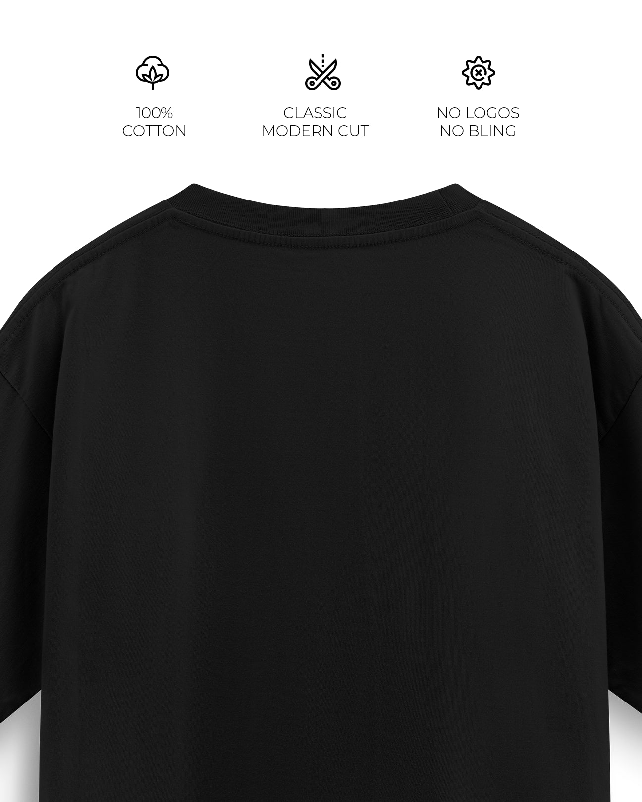 Oversized Blank T-Shirt - Midnight Black