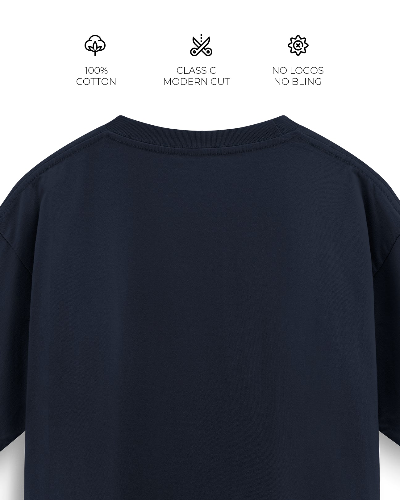Oversized Blank T-Shirt - Classic Navy Blue