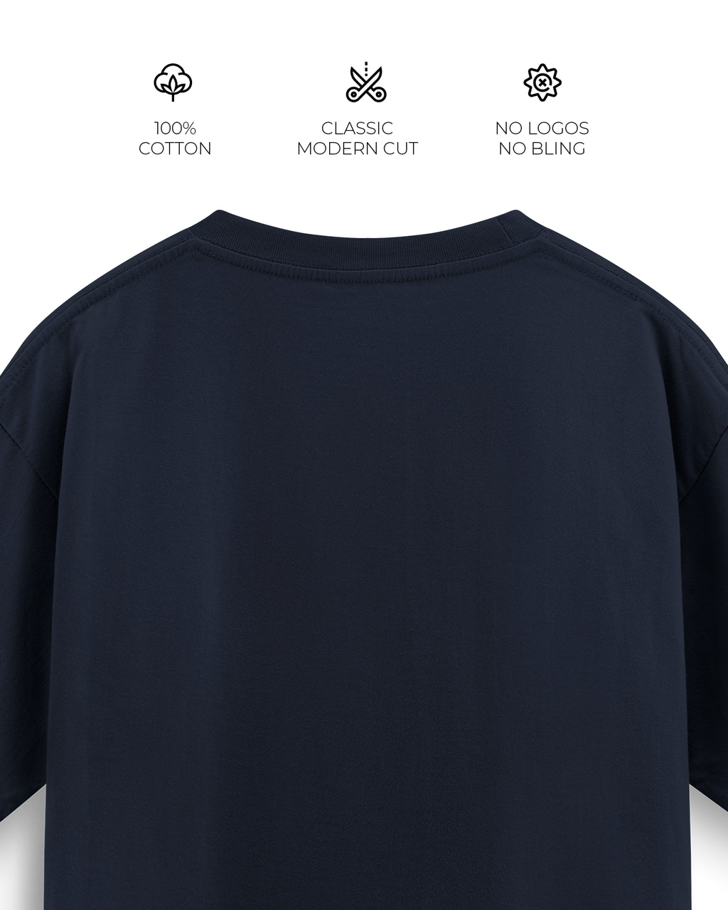 Oversized Blank T-Shirt - Classic Navy Blue