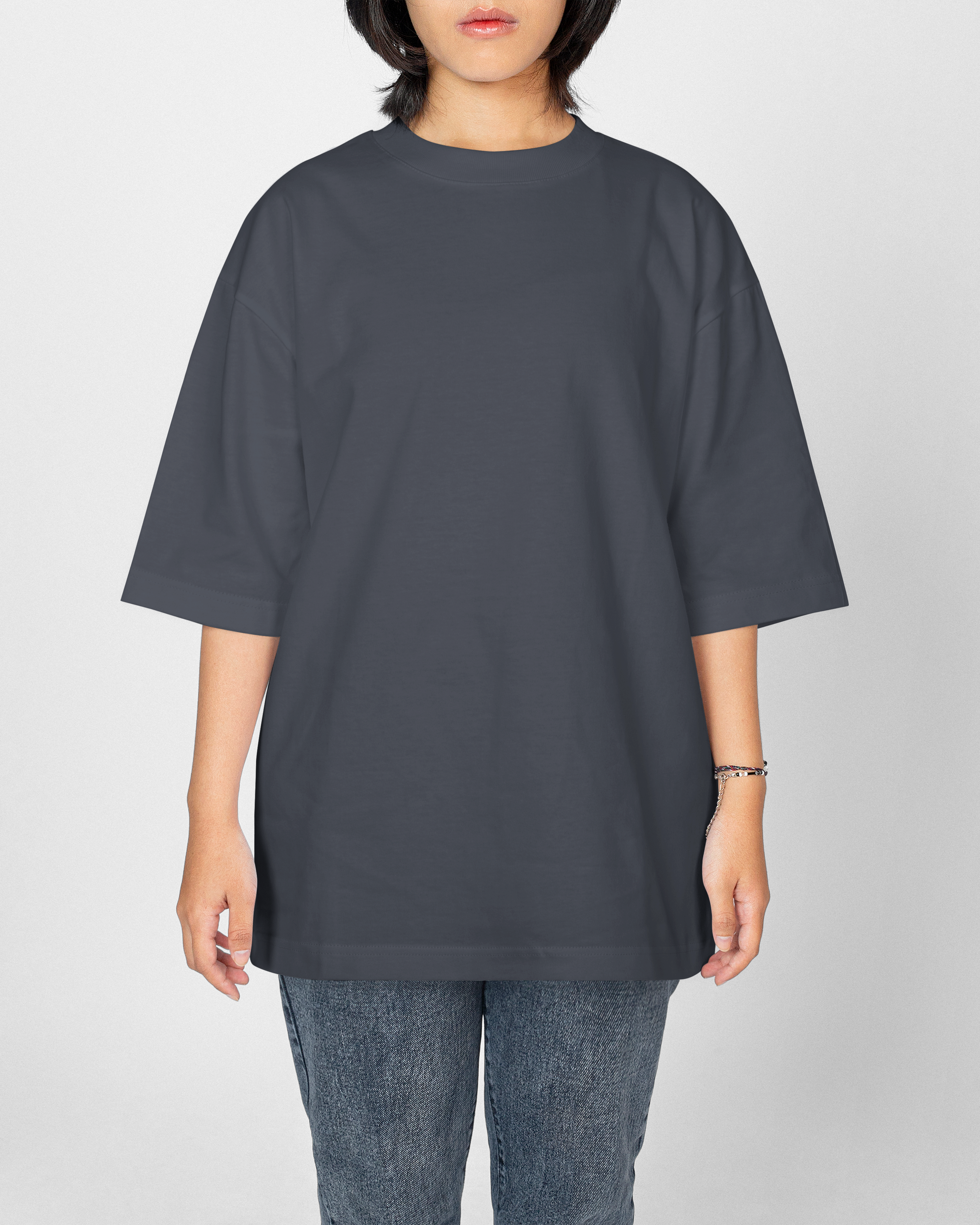 Dark Gray Oversized Premium T-Shirt- Women