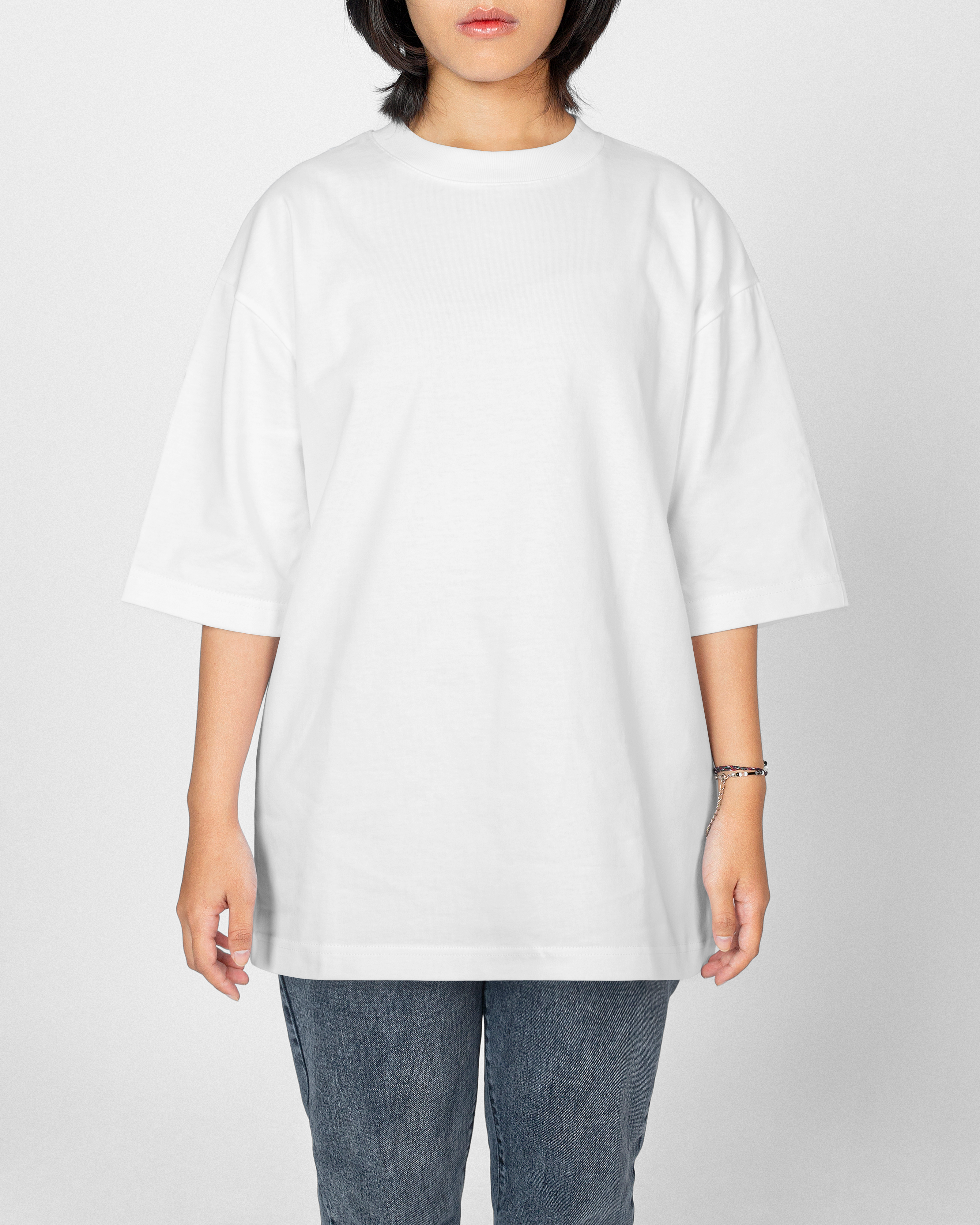 White Oversized Premium T-Shirt- Women
